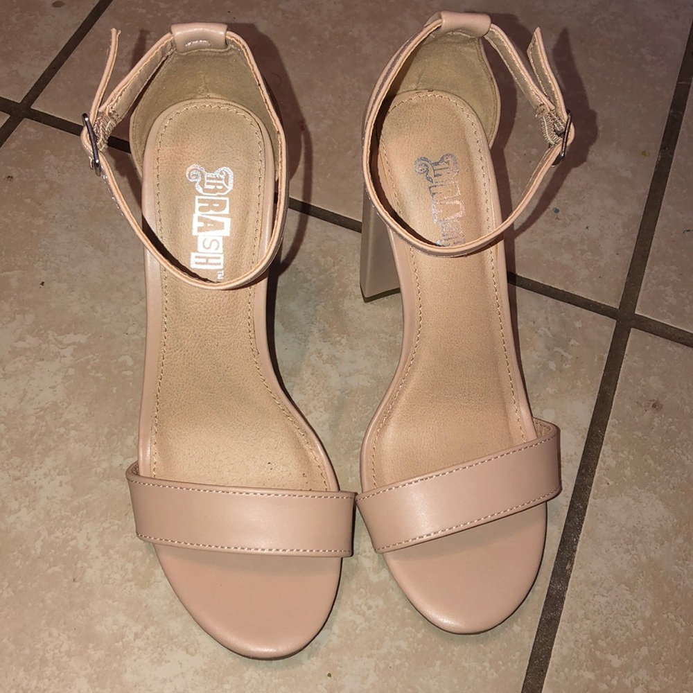 Nude block heels
